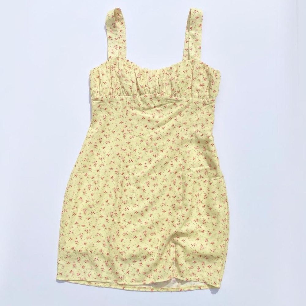Princess Polly Yellow Floral "Freya" Mini Dress Women's 4 Spring Western Cottage
